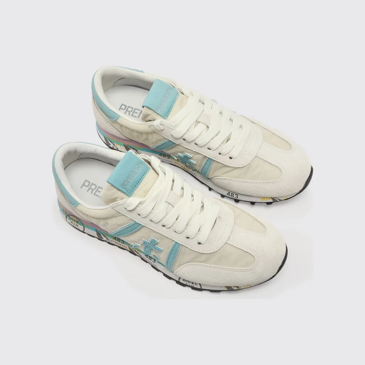 Premiata Lucyd Nylon and Suede Sneakers White (LUCYD018143)