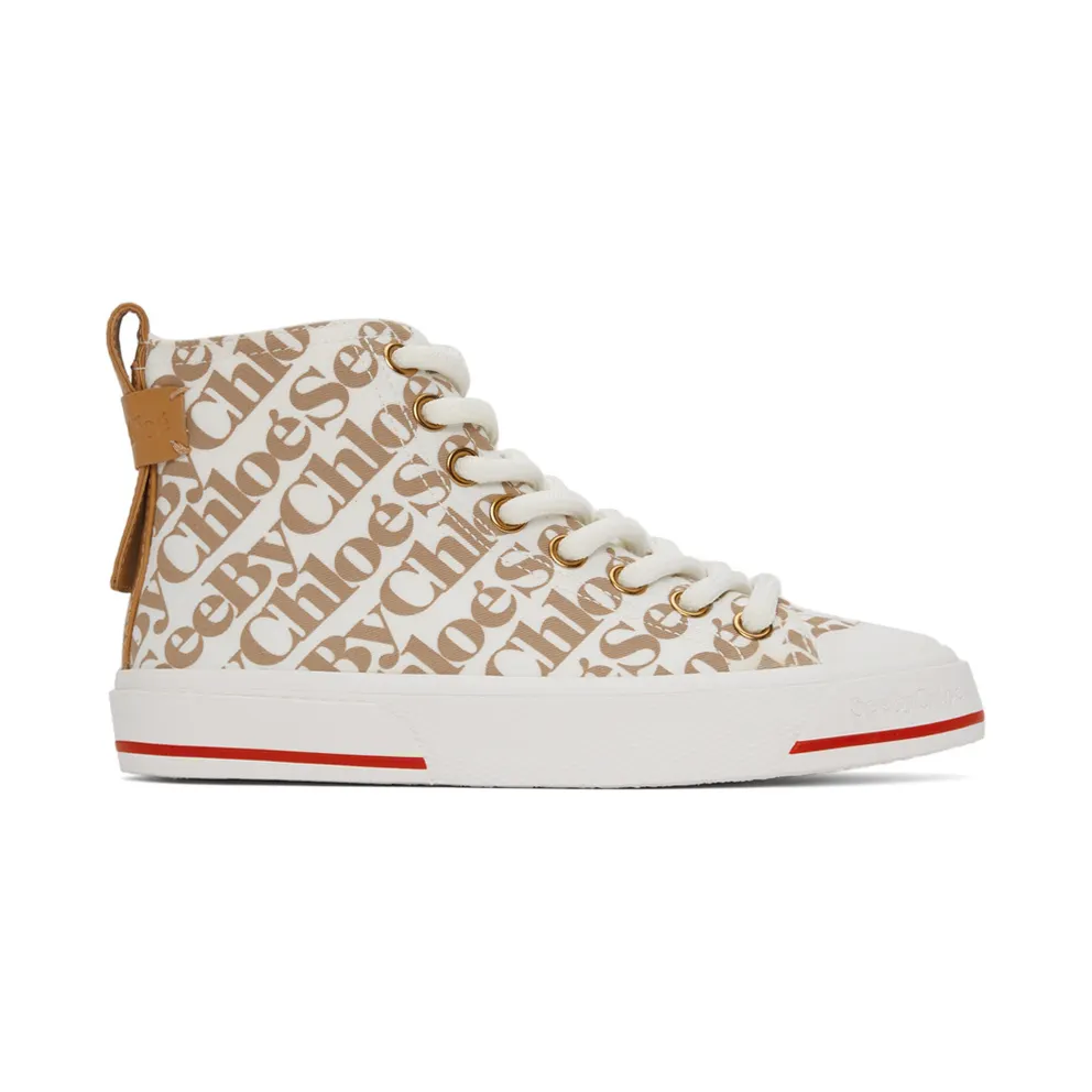 See by Chloé Off-White & Brown Aryana Sneakers (SB37111A 14261)