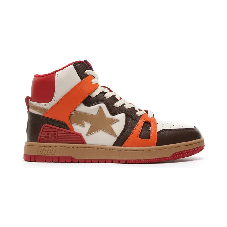 A Bathing Ape Bape Sta 93 Hi Red Orange Light Sand (001FWG701034X)