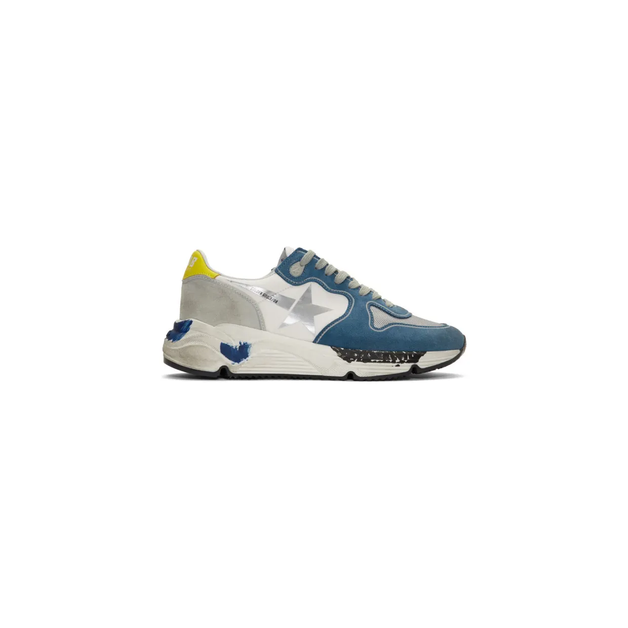 Golden Goose Blue and Grey Running Sole Sneakers (G35MS963.G6)