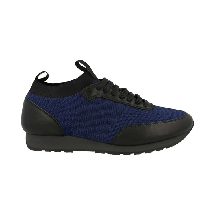 Brioni Mesh Sock-Collar Runner Sneakers Bluette Black (QHL10L-O9714-4810)