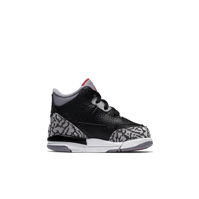 Jordan 3 Retro Black Cement 2018 (TD) Black/Fire Red-Cement Grey-White (832033-021)