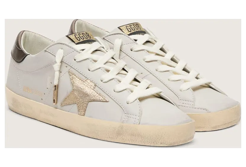 Golden Goose Super-Star With Crackle Leather Star And Metallic Foiled Leather Heel Tab (GWF00101.F007596.12287) (2)