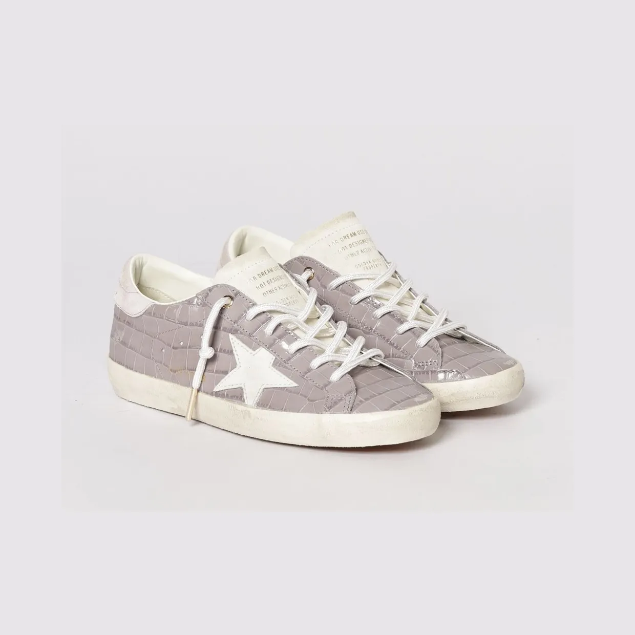 Golden goose Super-Star Crocodile Print Leather Sneakers Lilac (GWF01002F00811845405)