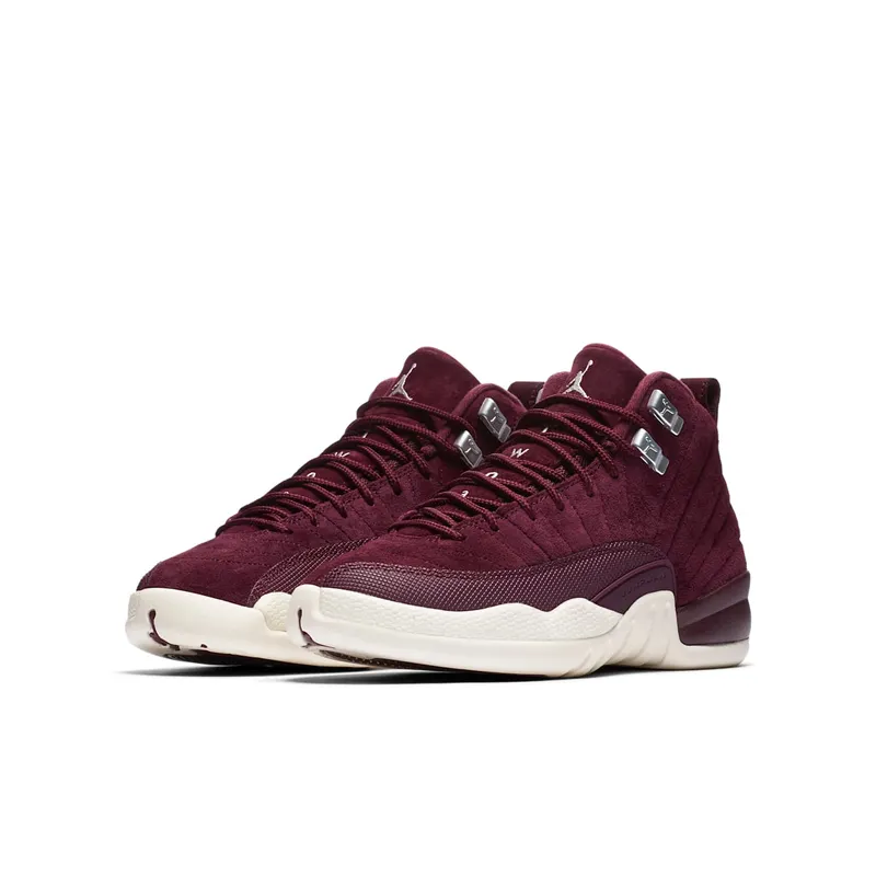 Jordan 12 Retro Bordeaux (GS) Bordeaux/Sail-Metallic Silver (153265-617)