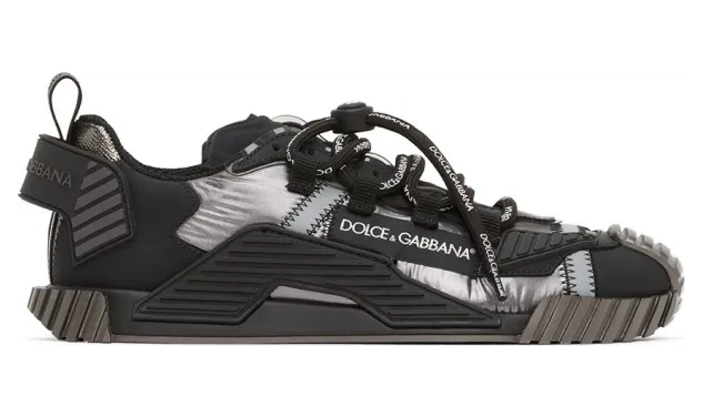 Dolce and Gabbana Silver and Black NS1 Sneakers (CS1770 AX393)