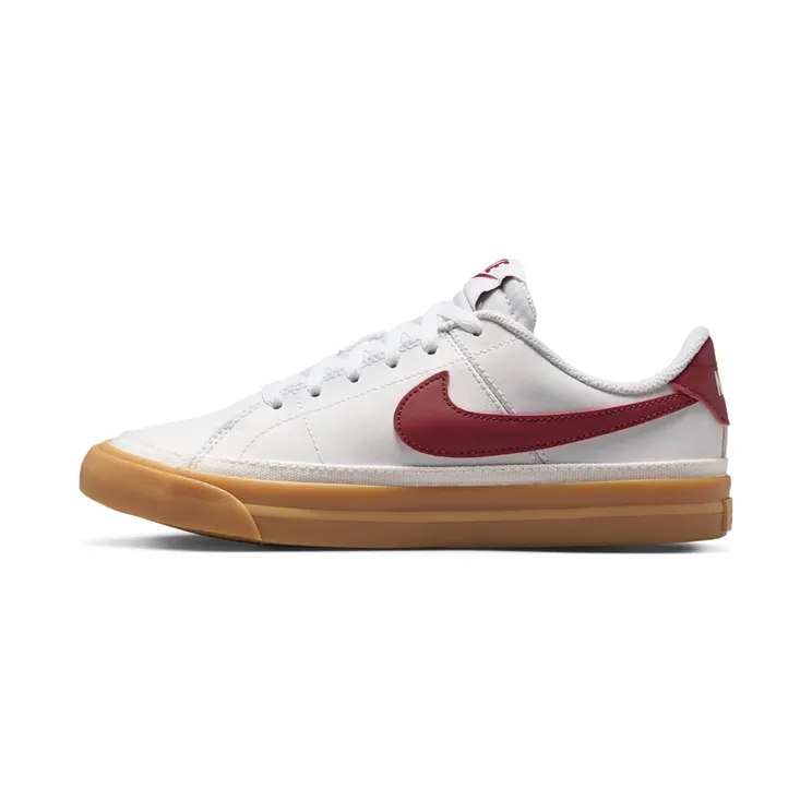 Nike Court Legacy “White / Gum Yellow / Team Red” (DA5380-132)