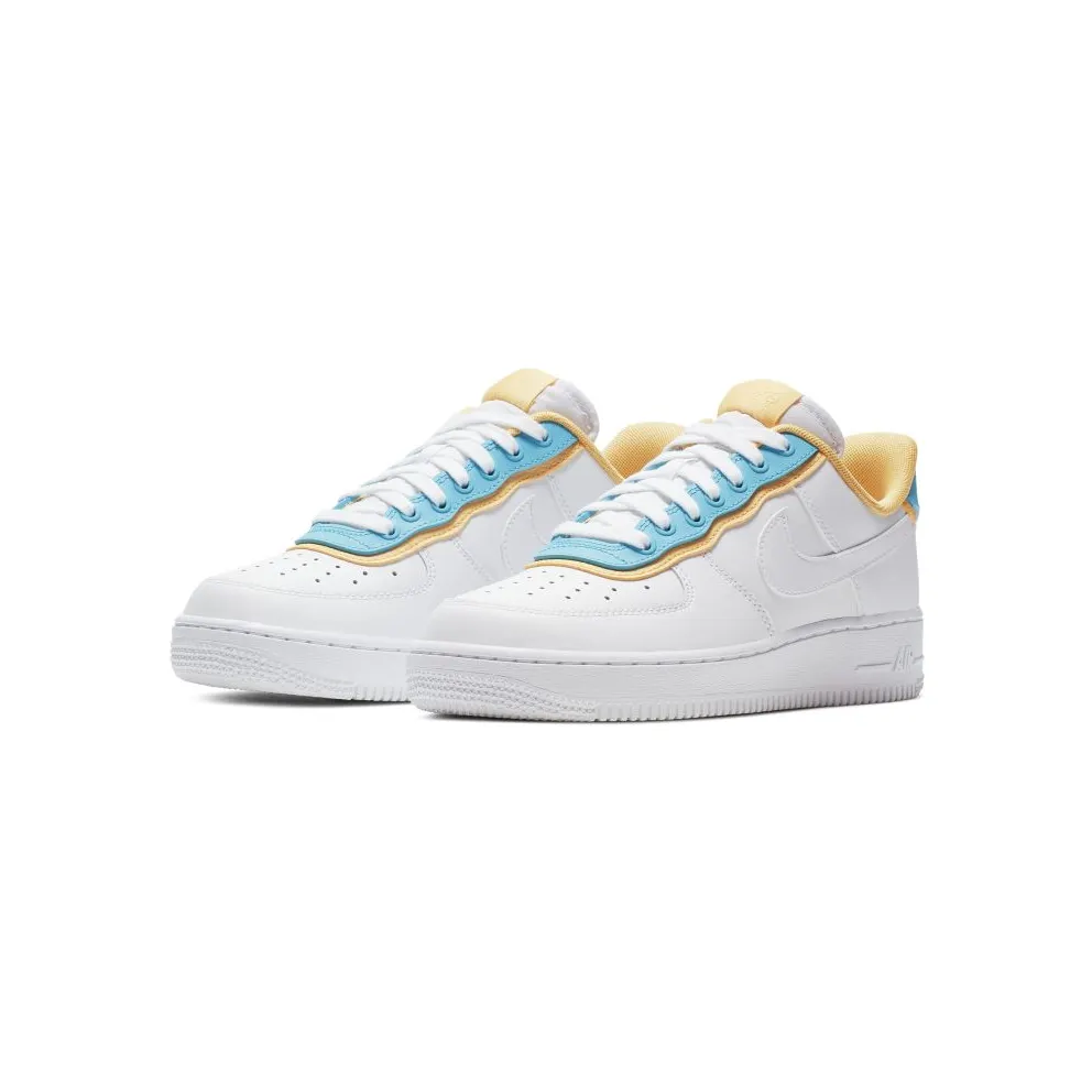 Nike Air Force 1 Low SE White Light Blue Fury Topaz Gold (W) White/White-Light Blue Fury-Topaz Gold-White (AA0287-105)