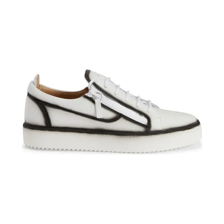 Giuseppe Zanotti Frankie mit Ziernähten und doppeltem Reißverschluss “White” (RM40032001)