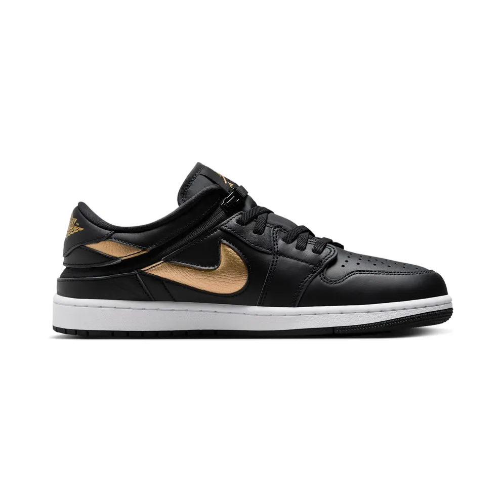 Jordan 1 Low FlyEase Black White Metallic Gold (DM1206-071)