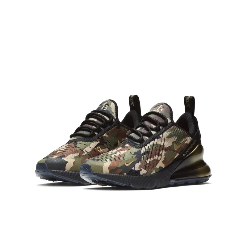 Nike Air Max 270 Doernbecher 2018 (GS) Black/Metallic Gold-Medium Olive-Fauna Brown-Desert (BV7249-001)