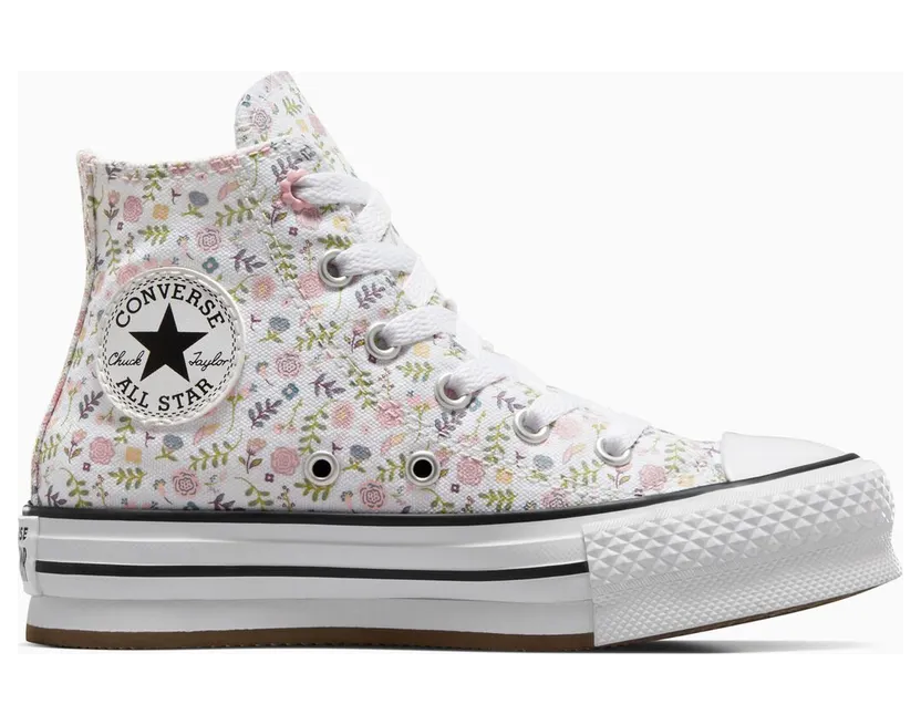 Converse Chuck Taylor All Star EVA Lift Platform Feline Florals White/sunrise Pink/black