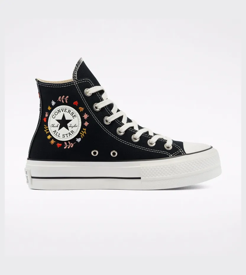 Converse It’s Okay To Wander Platform Chuck Taylor All Star High Top Black/vintage White/multi (571085C)