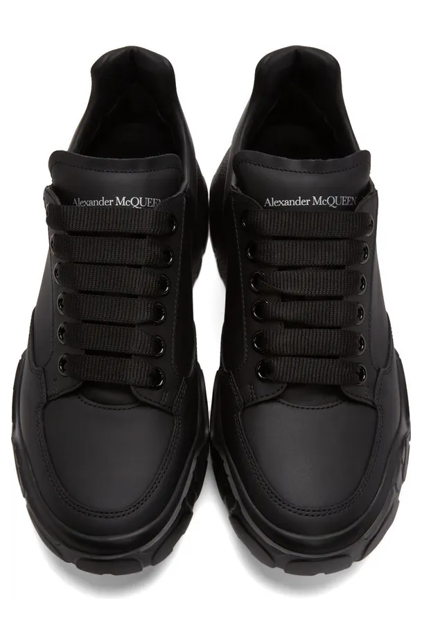 Alexander McQueen Black Court Trainer Sneakers (634619WIA98) (5)