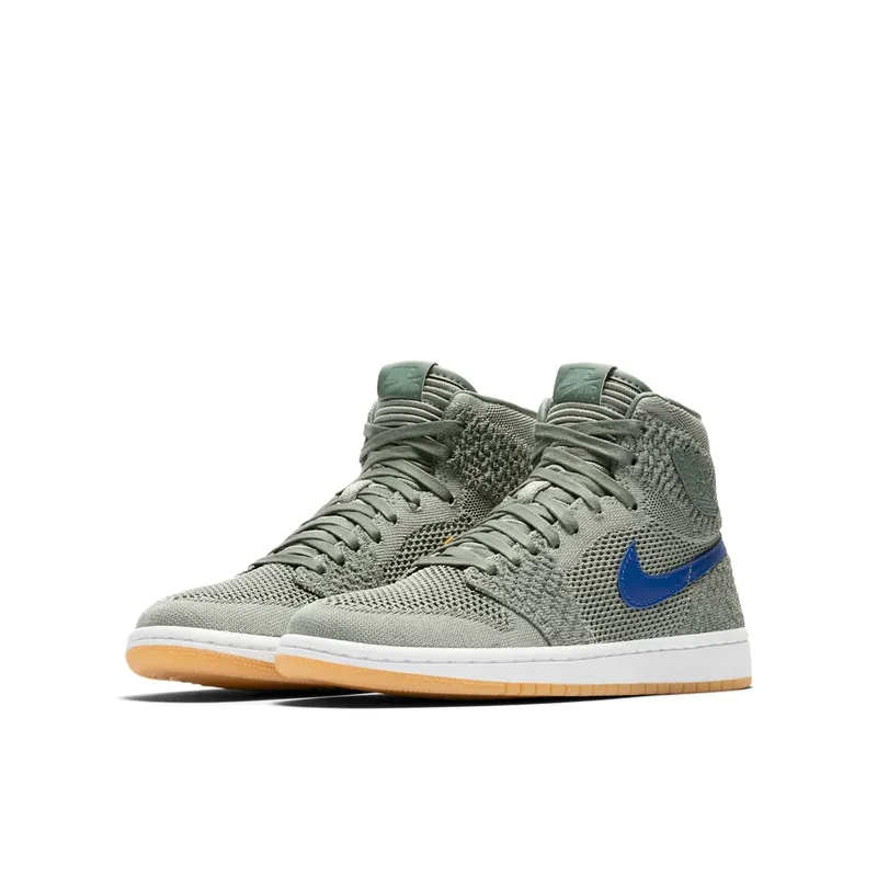 Jordan 1 Retro High Flyknit Clay Green (GS) Clay Green/White-Hyper Cobalt-Gum Yellow (919702-333)