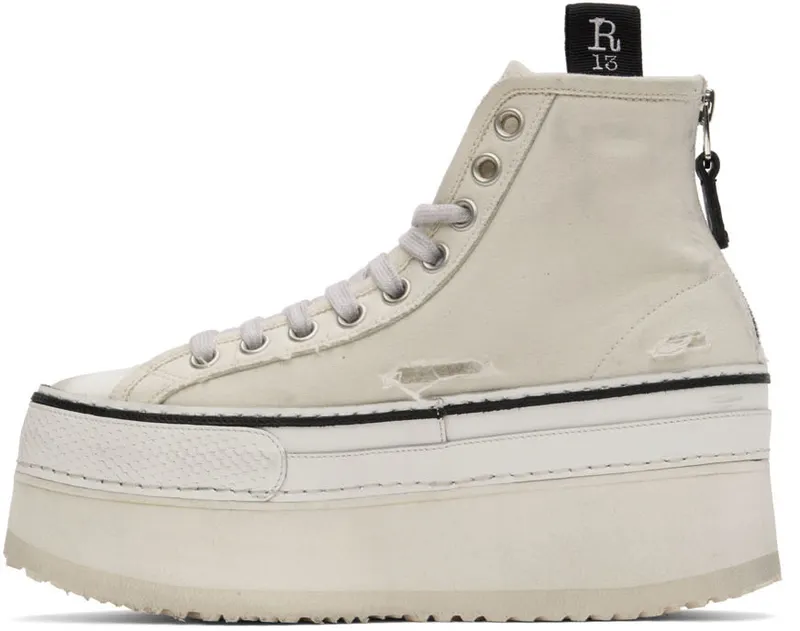 R13 Off-White Kurt Platform High-Top Sneakers (R13S0071-003)