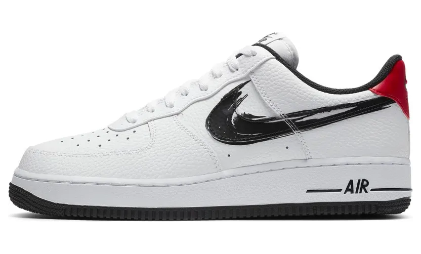 Nike Air Force 1 Low ‘Brushstroke Swoosh – White’ White/University Red/Black (DA4657-100)