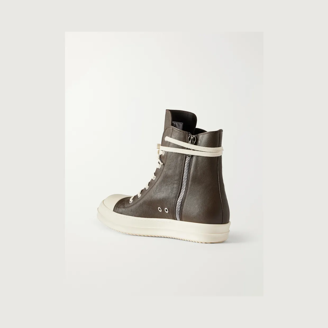 Rick Owens Sneaks Leather Sneakers Brown (RR02F4890) (4)