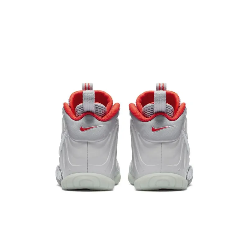 Nike Air Foamposite Pro Pure Platinum (GS) Pure Platinum/Pure Platinum-Wolf Grey-Bright Crimson (644792-005)