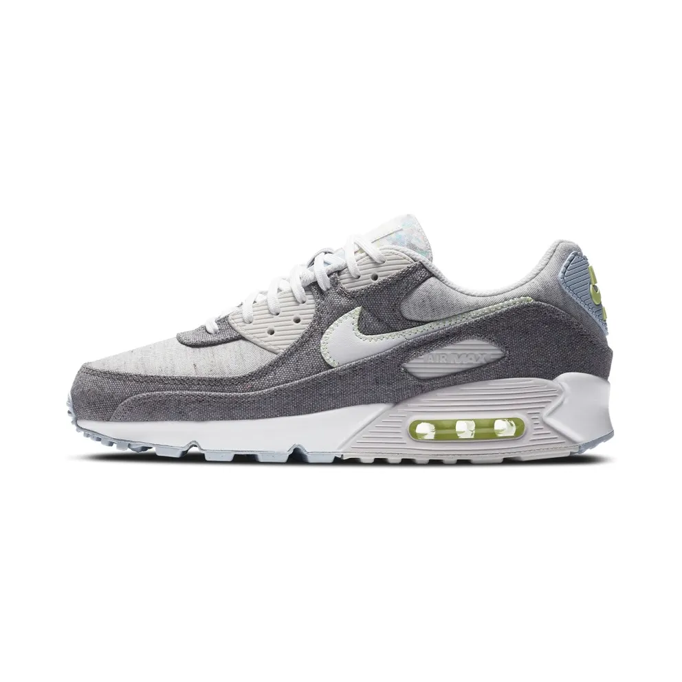 Nike Air Max 90 Recycled Canvas Vast Grey/Barely Volt-Celestine Blue-White (CK6467-001)