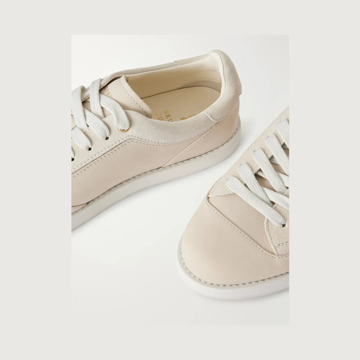 Brunello Cucinelli Suede Sneakers Beige (MZUKREM356) (5)