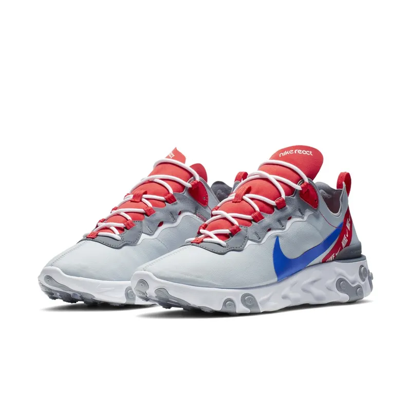 Nike React Element 55 Wolf Grey Game Royal Habanero Red Wolf Grey/Game Royal-Habanero Red (CD7340-001)