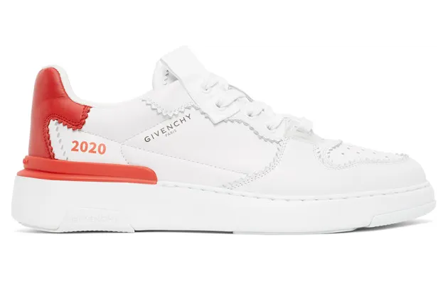 Givenchy White and Red Two Tone Wing 2020 Sneakers (BH003RH0PJ)