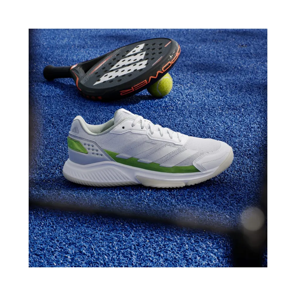 Adidas Courtquick Padel Cloud White / Silver Metallic / Lucid Lemon (JP7229)