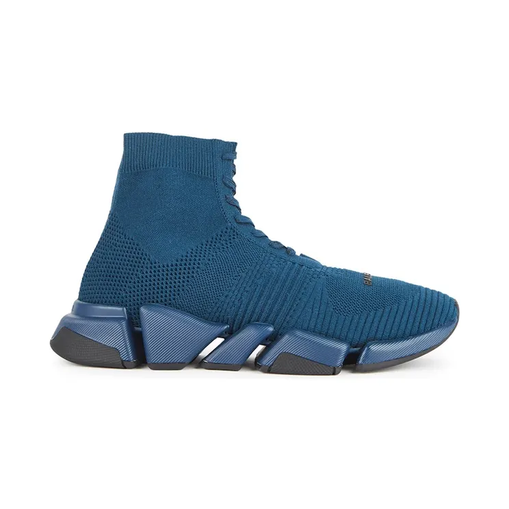 Balenciaga Speed 2.0 Stretch-Knit Lace Up Navy (617258W2DB24410)