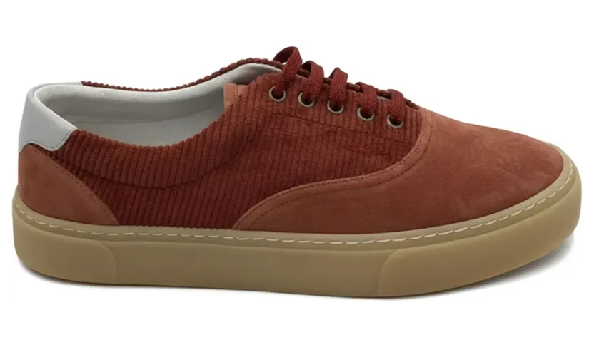 Brunello Cucinelli Sneakers met ribfluwelen textuur – Bruin (MZULPGP310)