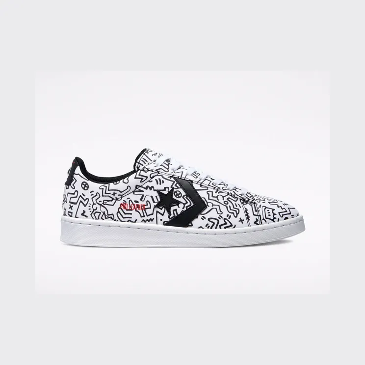 Converse Converse x Keith Haring Pro Leather Low Top Wit/zwart/rood (171857C)