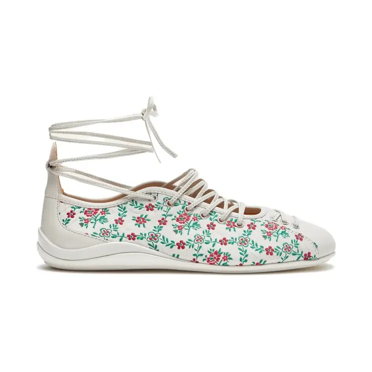 Lili Curia Isolde -ballerina’s met bloemenprint “White” (LC610168TM)