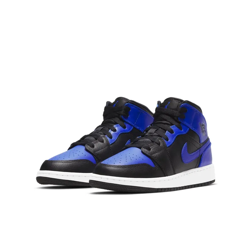 Jordan 1 Mid Hyper Royal (GS) Black/Hyper Royal/White (554725-077)