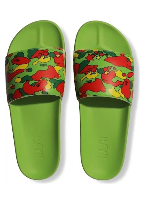 A Bathing Ape Hayn Slide Green Sta Camo (1H73-191-917 GR)