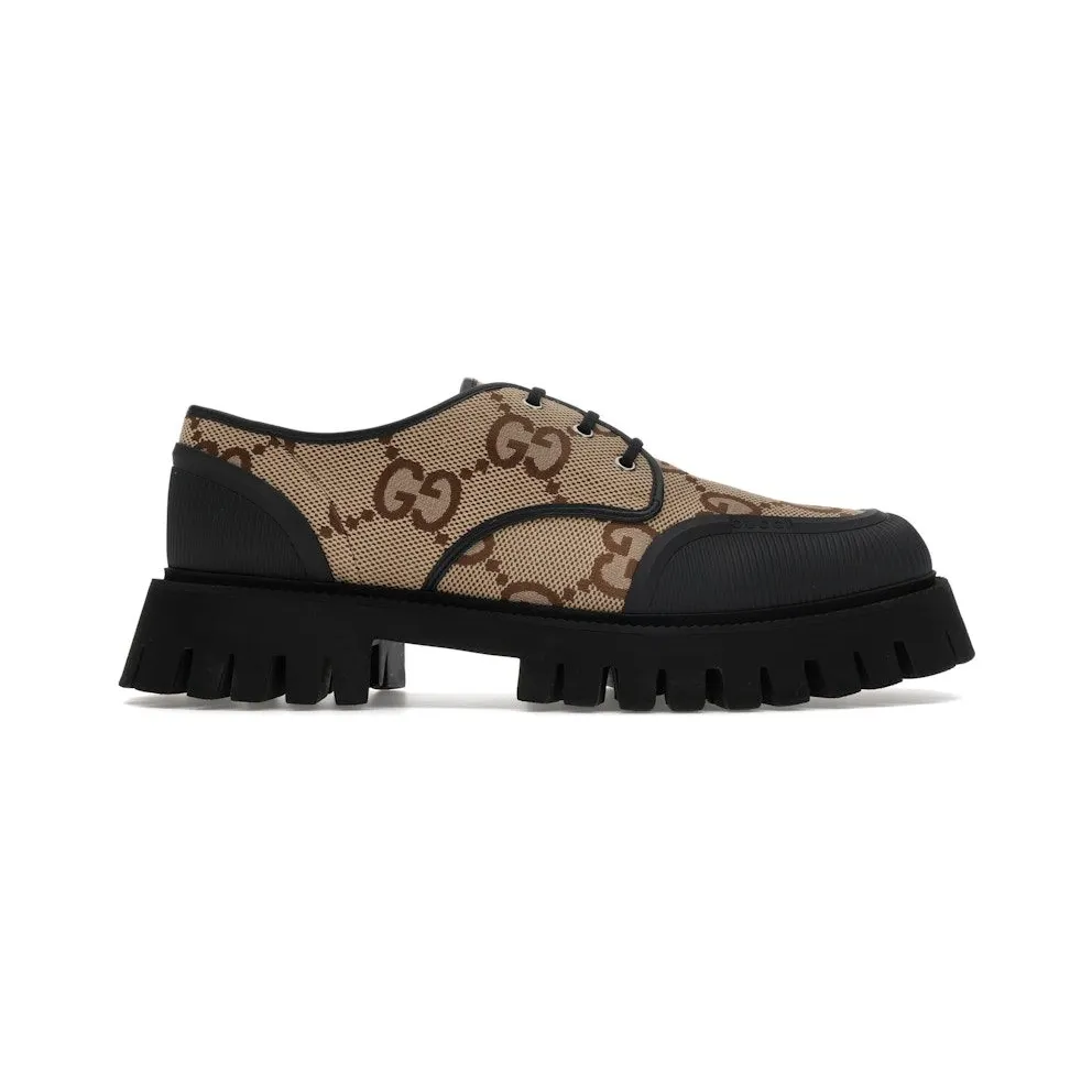 Gucci Maxi GG Supreme Canvas Lace-up Camel Black (699552 UKOF0 2590)