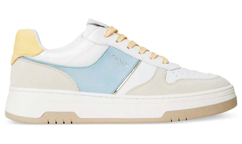 TWINSET Sneakers in Colour-Block-Optik – Weiß (251TCP010)