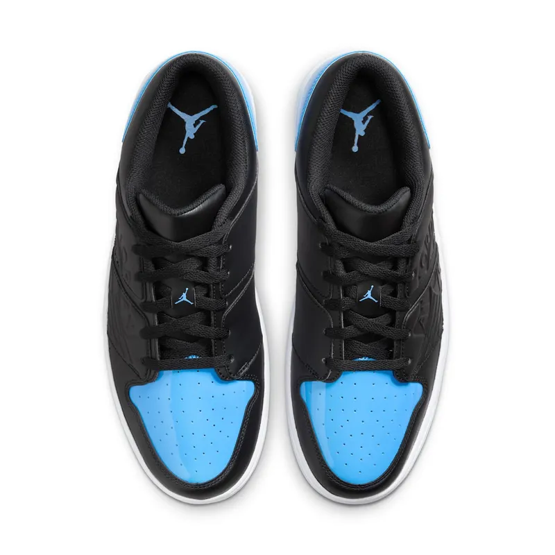 Jordan Nu Retro 1 Low Black White Football Grey University Blue (DV5141-004)