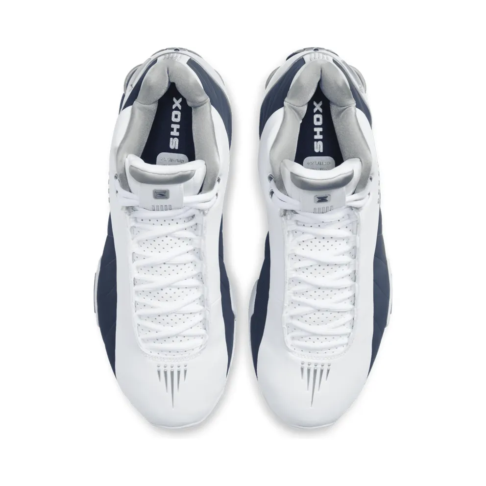 Nike Shox BB4 White Silver Navy White/Metallic Silver-Midnight Navy (AT7843-100)