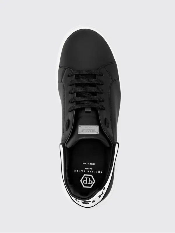 Philipp plein Big Bang Skull Low-Top Sneakers in Smooth Leather with Logo White 1 (UABSUSC0347PLE075N0201) (3)