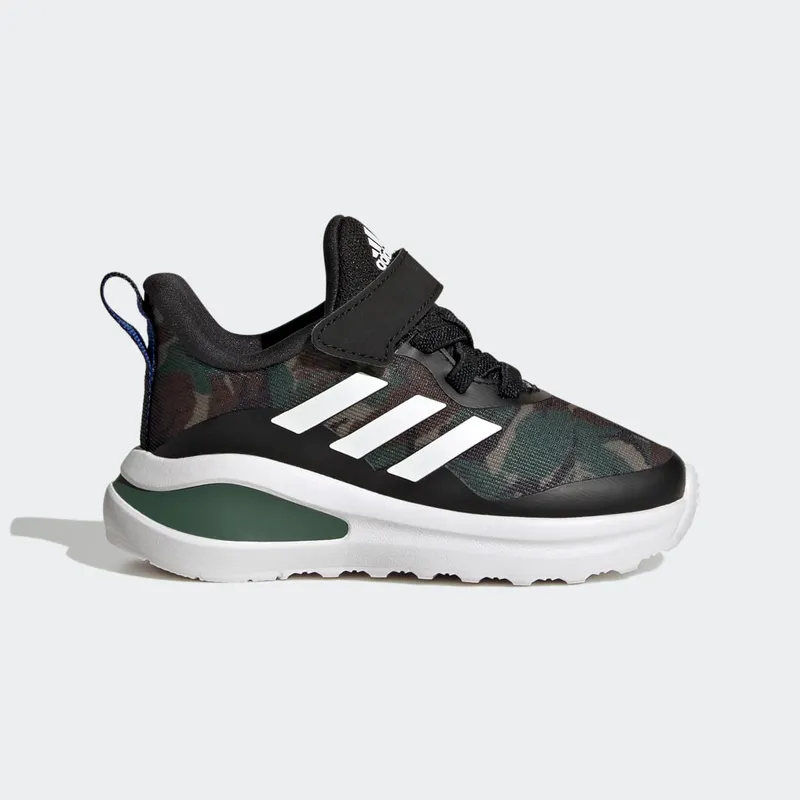 Adidas FortaRun Sport Running Elastic Lace and Top Strap Core Black / Cloud White / Green Oxide (GV9478)