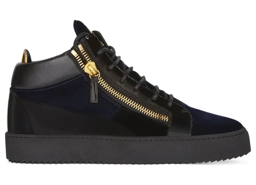 Giuseppe Zanotti Kriss fluwelen mid-top sneakers – Blauw (RU00061002)