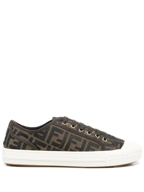 FENDI Sneakers with jacquard logo – Brown (7E1553AJZX)