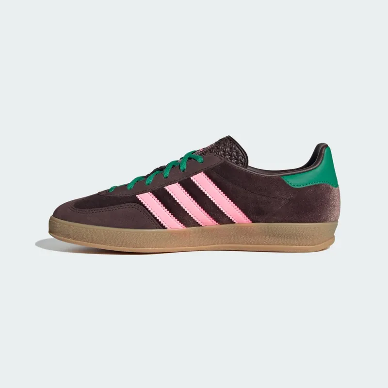 Adidas Gazelle Indoor Dark Brown / Glow Pink / Court Green (JI2714)