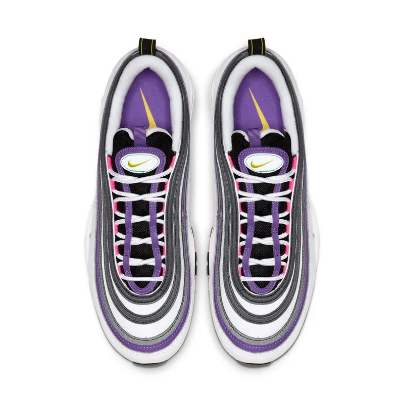 Nike Air Max 97 “White / Bright Violet / Aurora Green / Dynamic Yellow” (921826-106)