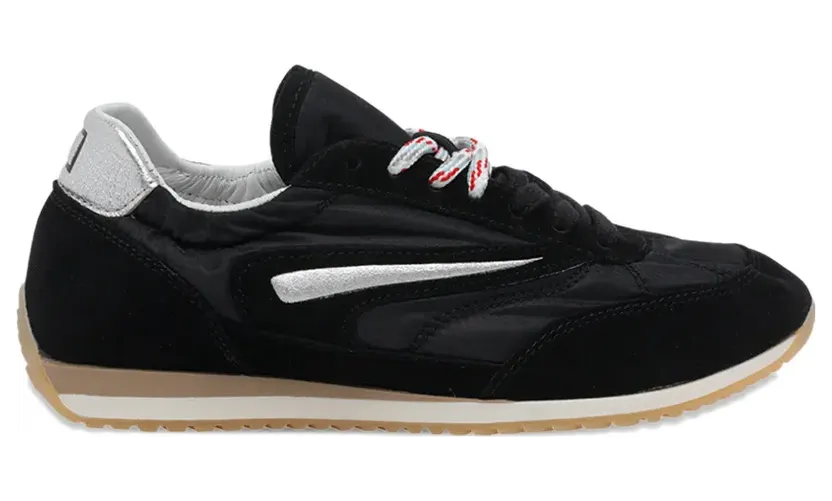 D.A.T.E. Athleta Sneakers mit runder Kappe – Schwarz (W441ABCOBK)