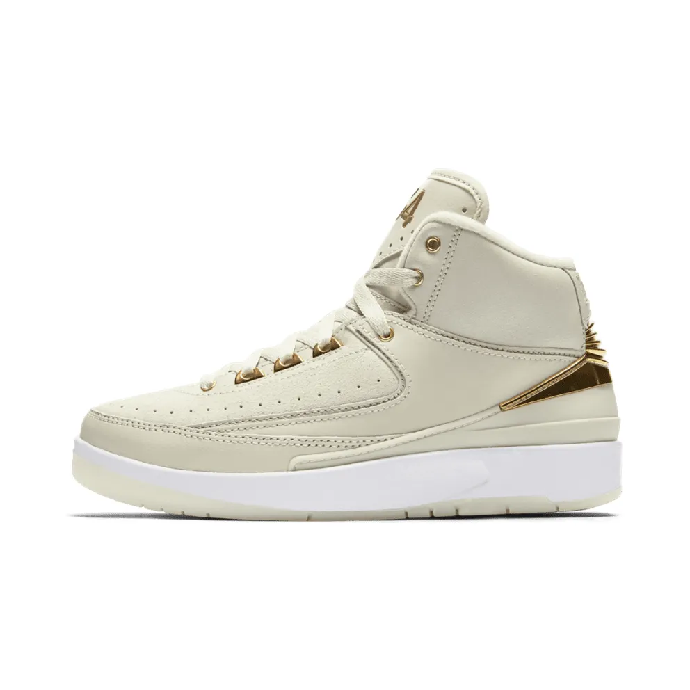 Jordan 2 Retro Quai 54 (GS) Light Bone/White-Metallic Gold (866034-001)