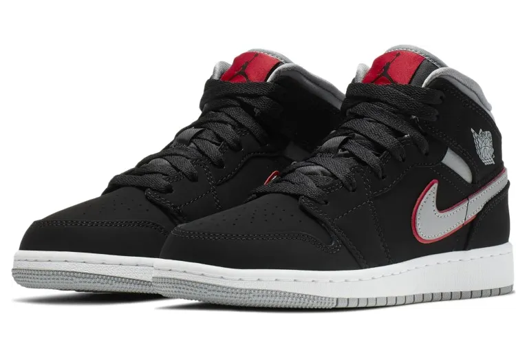 Air Jordan 1 Mid GS Black Particle Grey (554725-060)