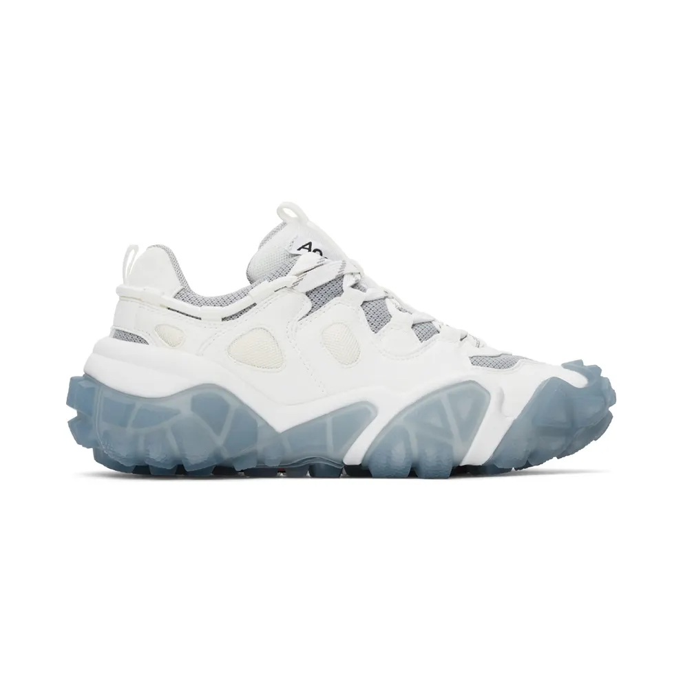 Acne Studios White and Blue Lace-Up Sneakers (AD0205-)