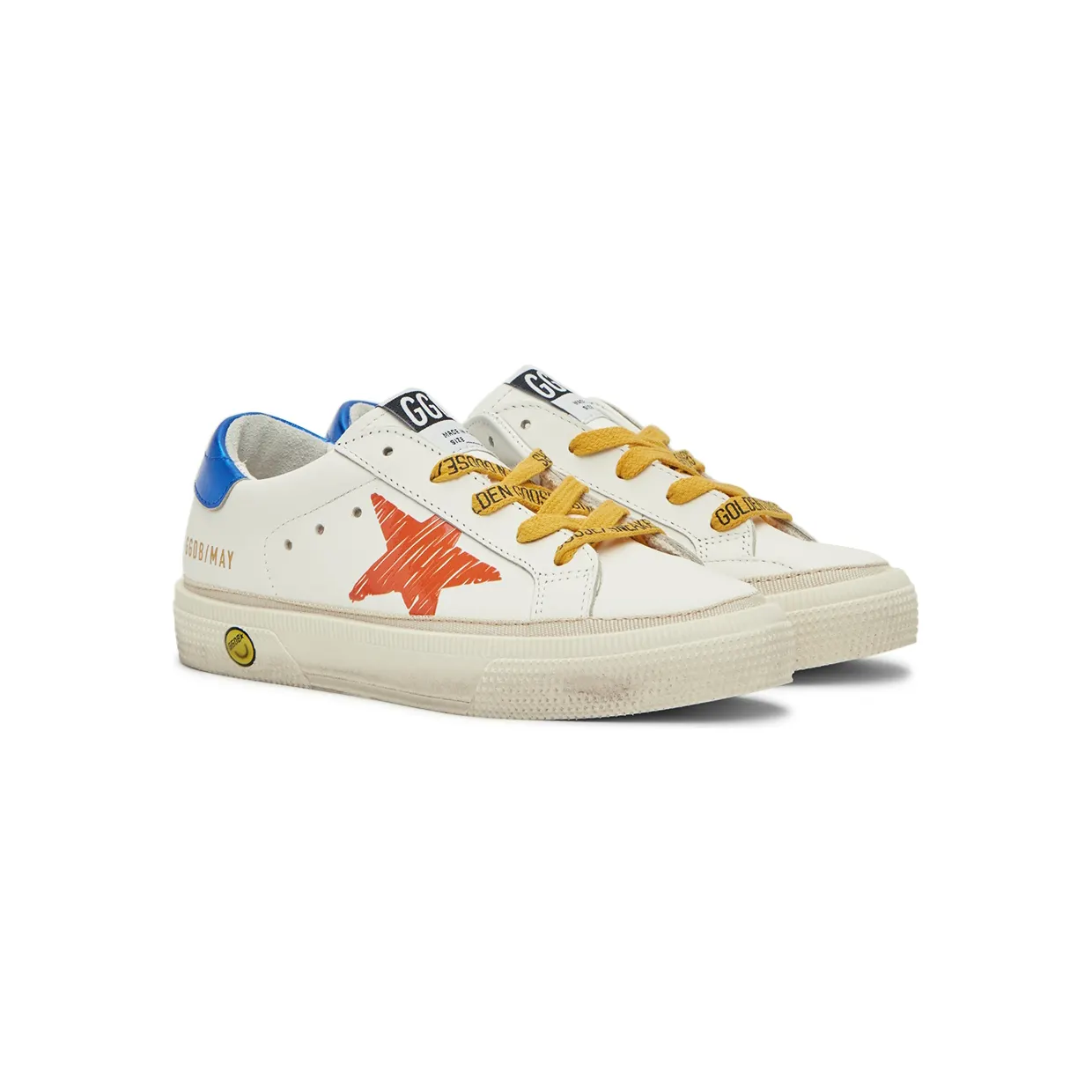 Golden Goose Kids White & Orange May Print Star Sneakers (GYF00299.F002816.10970) (4)