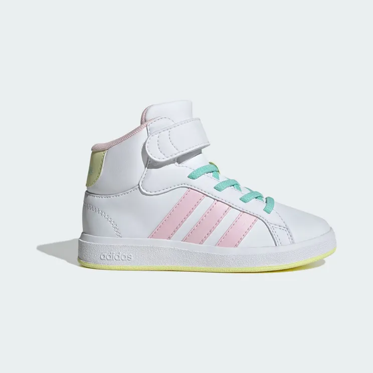 adidas Grand Court Mid Cloud White Clear Pink Ice Yellow (IE8705)